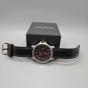 Genuine leather mens watch